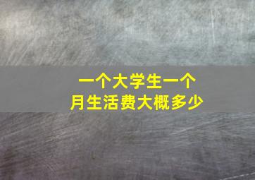 一个大学生一个月生活费大概多少