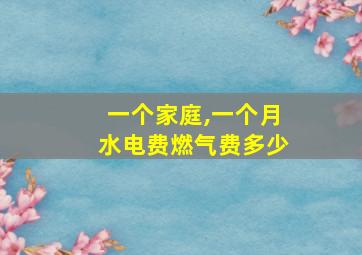 一个家庭,一个月水电费燃气费多少