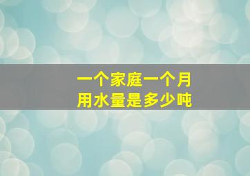 一个家庭一个月用水量是多少吨