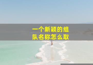 一个新颖的组队名称怎么取