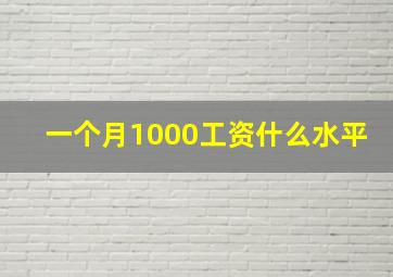 一个月1000工资什么水平