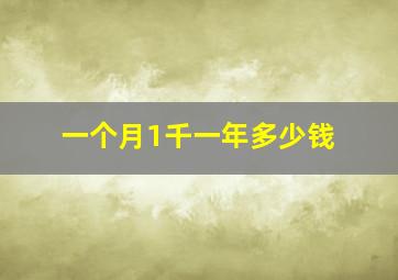 一个月1千一年多少钱