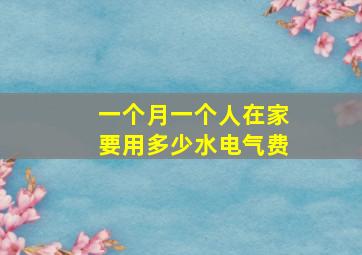 一个月一个人在家要用多少水电气费