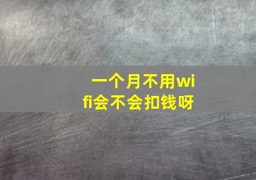 一个月不用wifi会不会扣钱呀