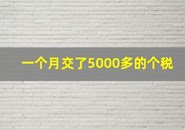 一个月交了5000多的个税