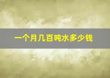 一个月几百吨水多少钱