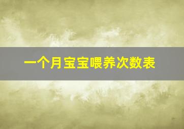 一个月宝宝喂养次数表