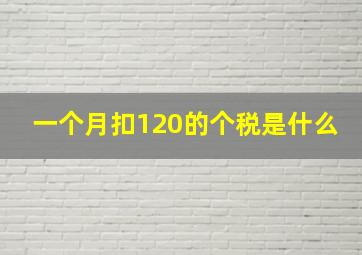 一个月扣120的个税是什么