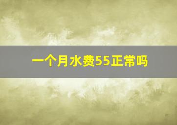 一个月水费55正常吗