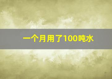 一个月用了100吨水