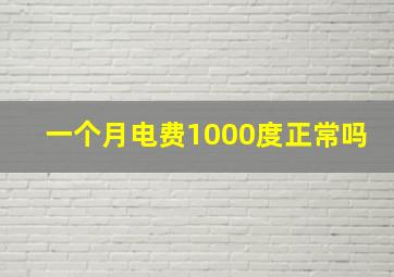 一个月电费1000度正常吗