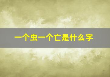 一个虫一个亡是什么字