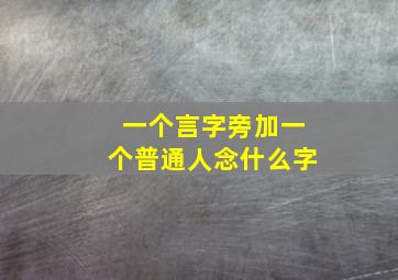 一个言字旁加一个普通人念什么字