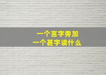 一个言字旁加一个甚字读什么