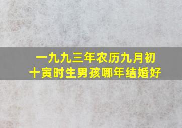 一九九三年农历九月初十寅时生男孩哪年结婚好