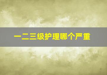 一二三级护理哪个严重