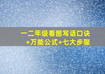 一二年级看图写话口诀+万能公式+七大步骤