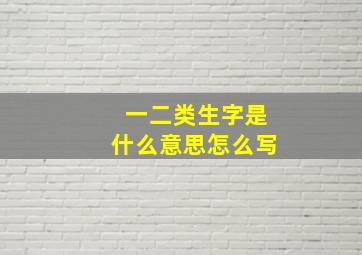 一二类生字是什么意思怎么写