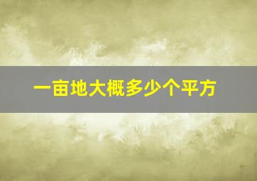 一亩地大概多少个平方