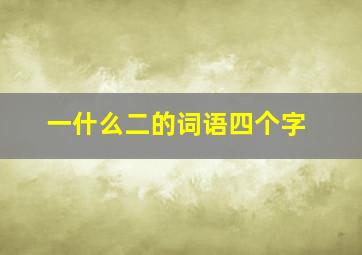 一什么二的词语四个字