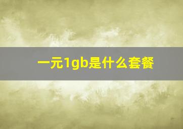 一元1gb是什么套餐