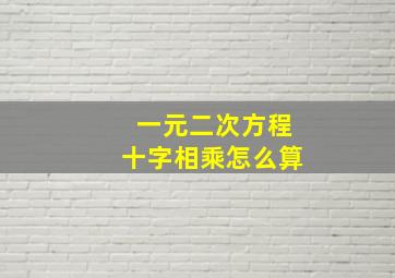 一元二次方程十字相乘怎么算