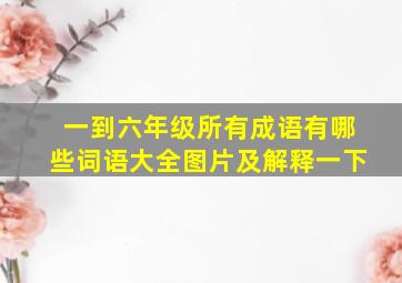 一到六年级所有成语有哪些词语大全图片及解释一下