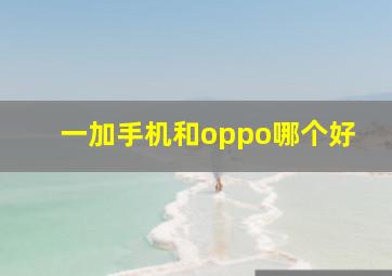 一加手机和oppo哪个好