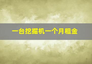 一台挖掘机一个月租金