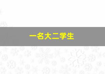 一名大二学生