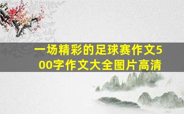 一场精彩的足球赛作文500字作文大全图片高清