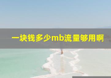 一块钱多少mb流量够用啊