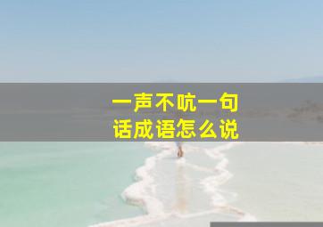 一声不吭一句话成语怎么说