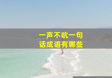 一声不吭一句话成语有哪些