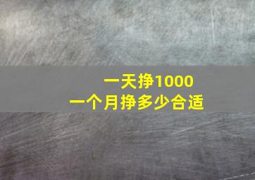 一天挣1000一个月挣多少合适