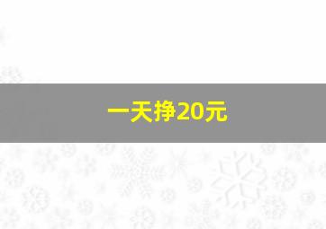 一天挣20元