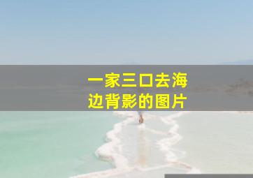 一家三口去海边背影的图片