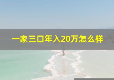 一家三口年入20万怎么样