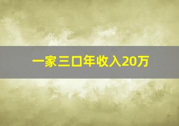 一家三口年收入20万