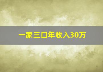 一家三口年收入30万