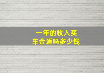 一年的收入买车合适吗多少钱