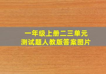 一年级上册二三单元测试题人教版答案图片