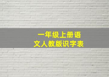 一年级上册语文人教版识字表