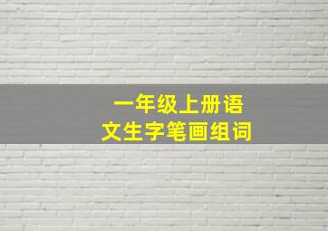 一年级上册语文生字笔画组词