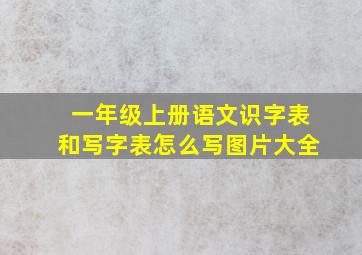 一年级上册语文识字表和写字表怎么写图片大全