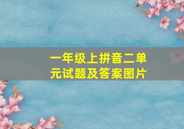 一年级上拼音二单元试题及答案图片