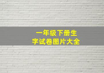 一年级下册生字试卷图片大全