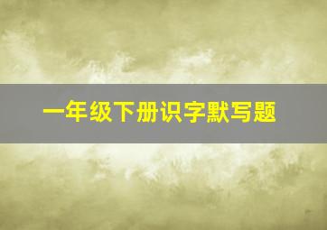 一年级下册识字默写题