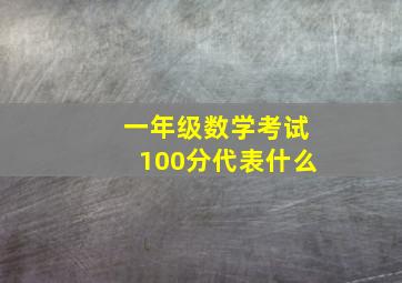 一年级数学考试100分代表什么