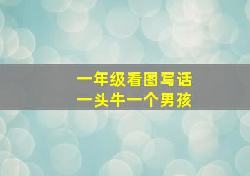 一年级看图写话一头牛一个男孩